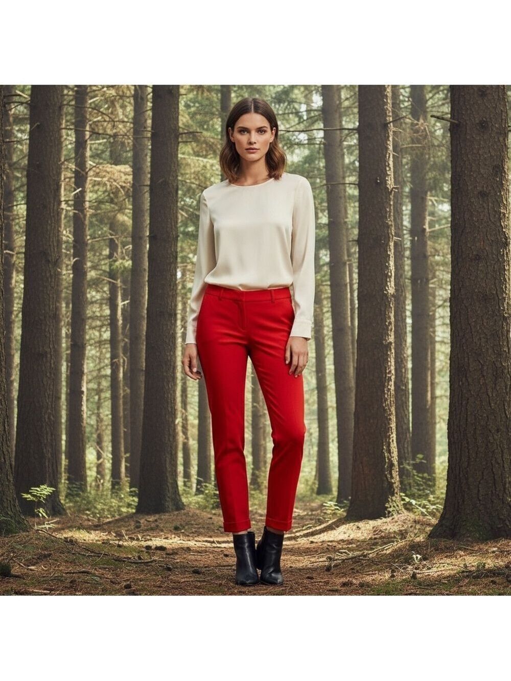 Loft Red Marisa Skinny Pants Size 6